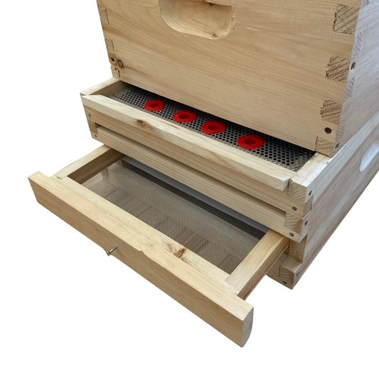 Trappe à pollen de plancher en bois avec tiroir avant