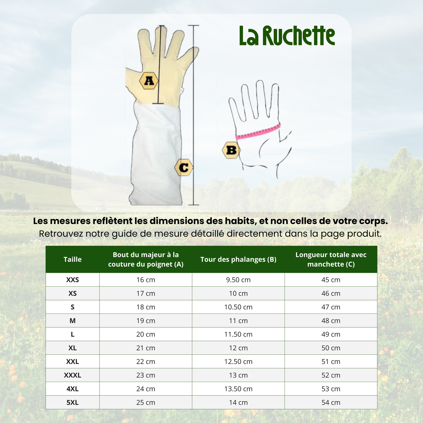 Paire de gant d'apiculture - Cuir de vache