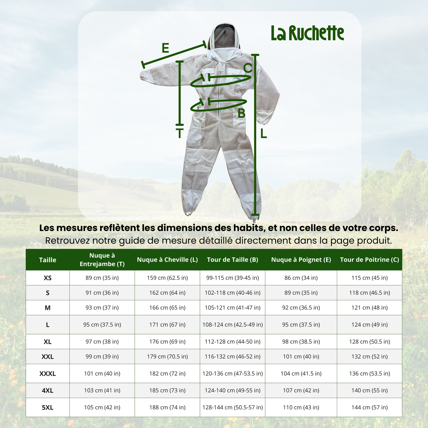 Habit d'apiculteur complet aéré