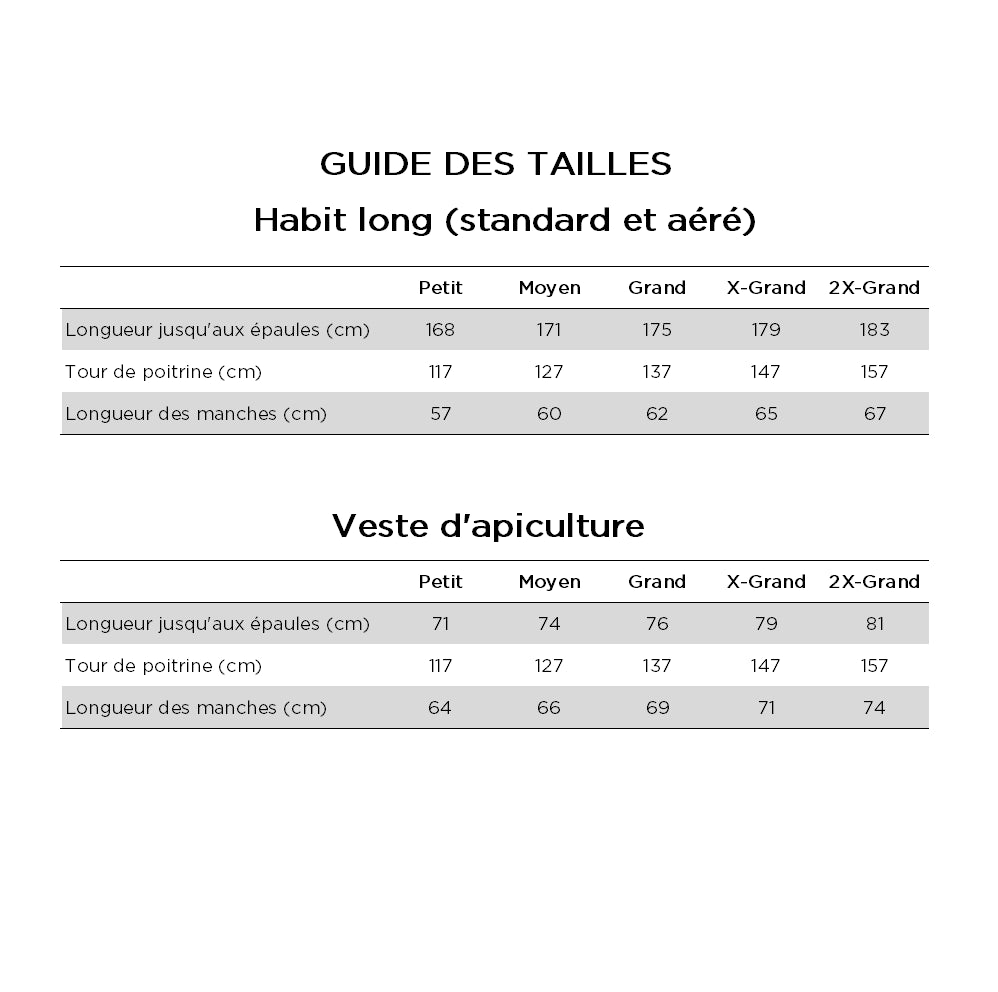 Habit d'apiculteur complet aéré